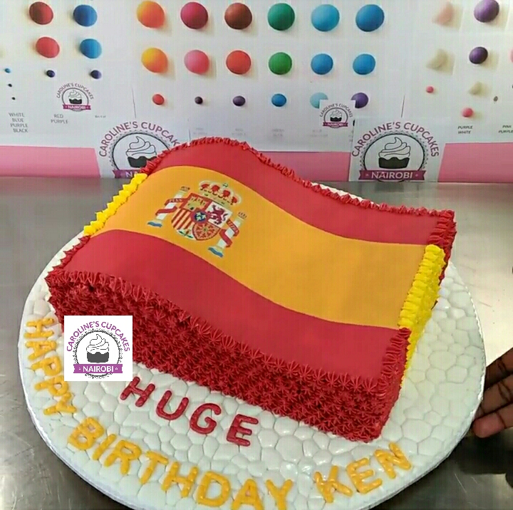 Spain Flag Cake - Caroline's Cupcakes Africa